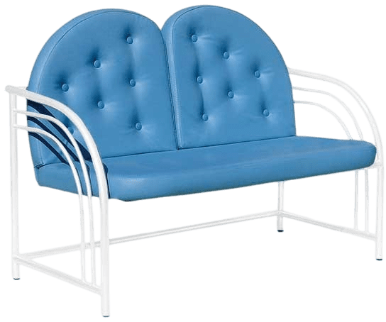 Купить диван для ожидания с пуговицами Д03, со спинкой, двухместный - цвет Fortuna Blue с доставкой по России
